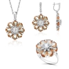 Komplet biżuterii ze srebra 925 z zultanitami w kształcie kwiatu
