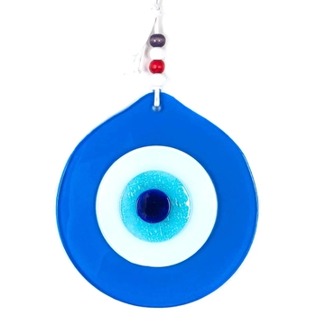 Szklana zawieszka na ścianę w kolorze niebieskim oko proroka