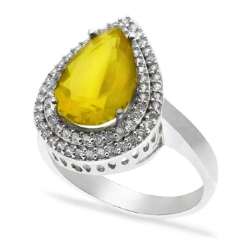 Pierścień Hurrem z cytrynem - pełne srebro