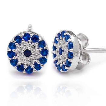 Srebrne kolczyki z szafirkami