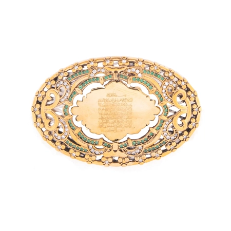 Srebrna broszka z obracanym elementem - Sułtański Talizman