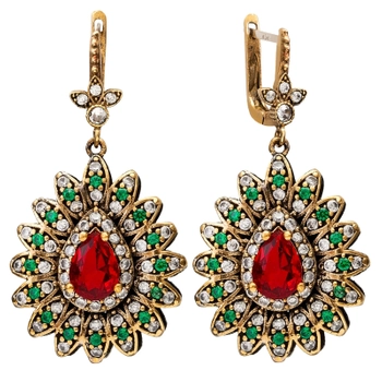 Czerwone łzy sułtanki Hatice - kolczyki srebrne LIMITOWANA EDYCJA