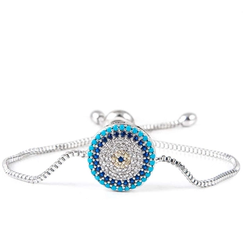 Posrebrzana bransoletka z motywem oka proroka