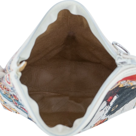 Torebka gobelinowa z motywem niebieskiego kwiatu