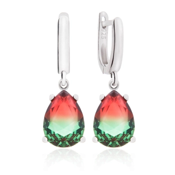 Kolczyki z turmalinem arbuzowym - srebro 925