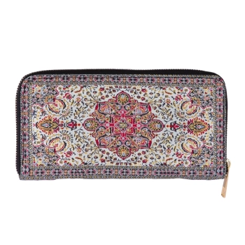 Portfel damski orientalny w biało-czerwone wzory