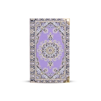 Mały notes w twardej oprawie - orientalny wzór fioletowy 14 x 8,5 cm