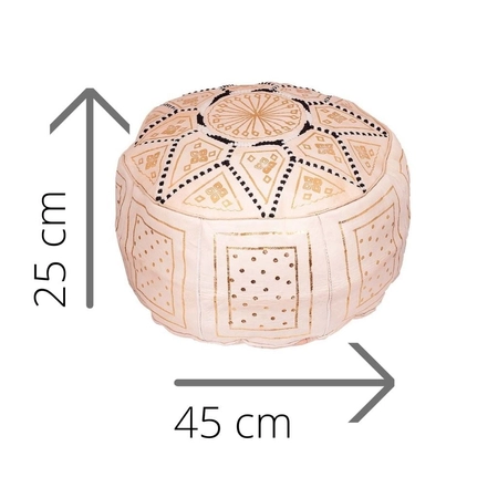 Orientalna pufa ze skóry naturalnej