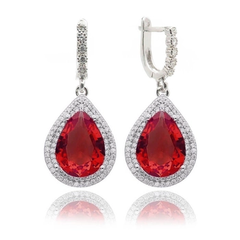 Kolczyki Hurrem z granatem - srebro 925