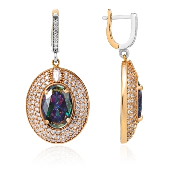 Kolczyki srebrne z mistycznym topazem w stylu ottomańskim