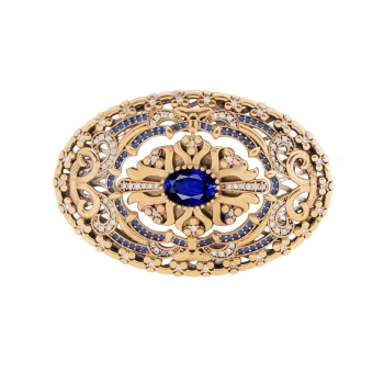 Srebrna broszka z obracanym elementem - Klejnot Osmańskiej Sztuki