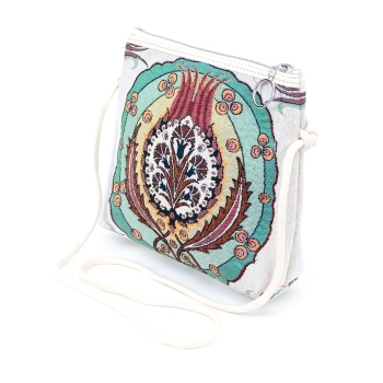 Gobelinowa torebka z haftem tulipana – lekka i wygodna