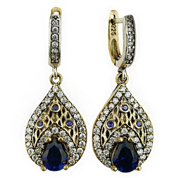 Kolczyki szafirowa łezka