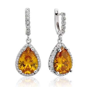 Kolczyki ze srebra z cytrynem