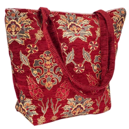 Czerwona torba materiałowa - orientalny wzór