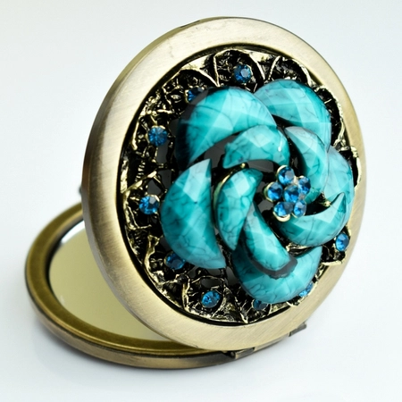 Zdobione lusterko osmańskie - niebieski kwiat