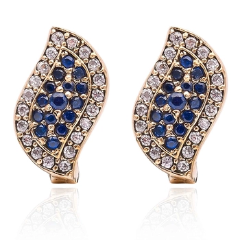 Delikatne kolczyki z szafirami i cyrkoniami