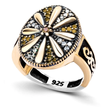 Srebrny pierścionek Bursztynowe Ścieżki - Wieczór w Stambule