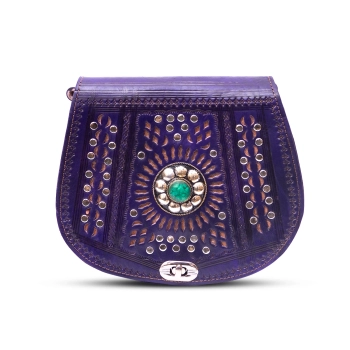 Skórzana torebka - Granatowy Blask Kasby