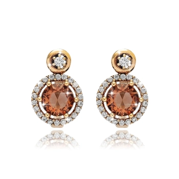 Srebrne kolczyki z zultanitem i cyrkoniami