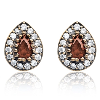 Srebrne kolczyki zultanitowa łezka