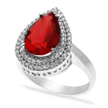 Pierścień Hurrem z granatem - pełne srebro