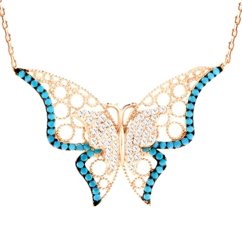 Naszyjnik pozłacany motyl - srebro 925