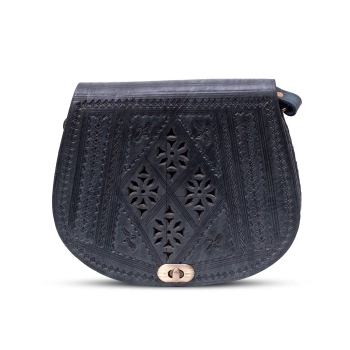 Marokańska skórzana torebka - Szary Duch Kasbah