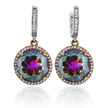 Srebrne kolczyki z mistycznym topazem