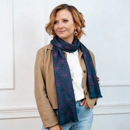 Jedwabny szal - Ornament Wiatru