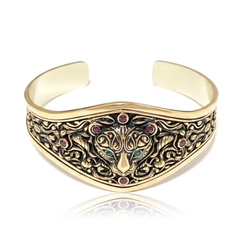 Bransoletka pantery ze srebra 925 i brązu