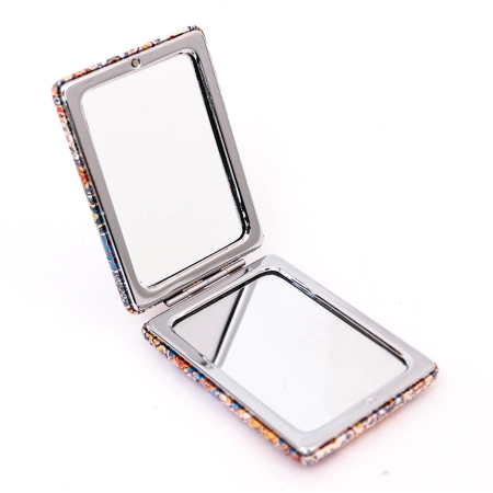 Otwierane kieszonkowe lusterko z motywem paisley - Bosforski Wzór