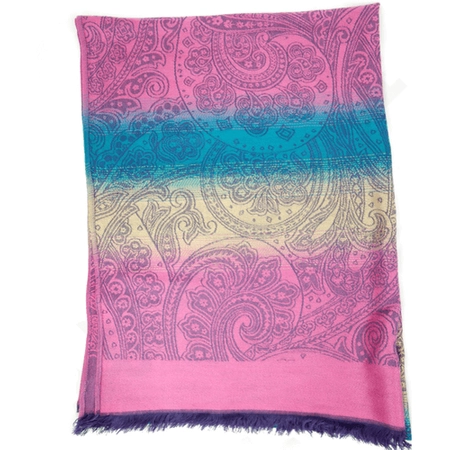 Szal z kaszmiru, turecki w odcieniach różu