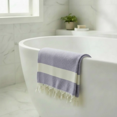 Turecki ręcznik peshtemal z 100% bawełny fioletowy