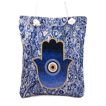 Granatowa gobelinowa torba z okiem proroka i ręką Fatimy