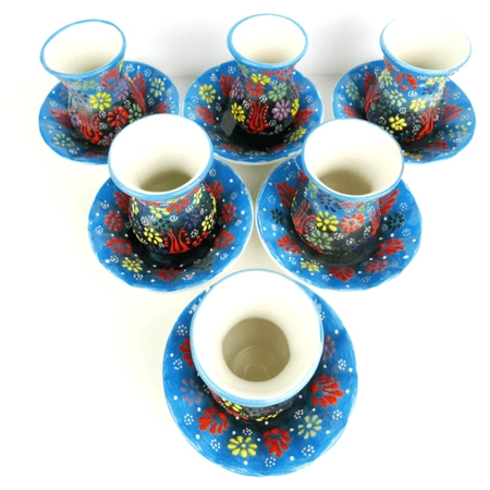 Zestaw ceramiczny szklaneczek tulipanków do tureckiej herbaty