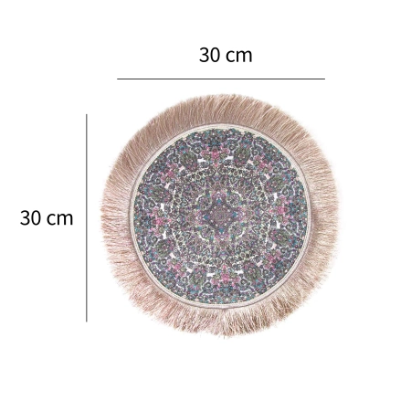 Okrągły dywanik orientalny 30 x 30 cm w kwiatowy wzór