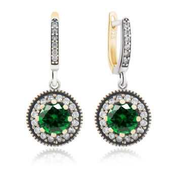 Delikatne kolczyki sułtanki ze szmaragdami