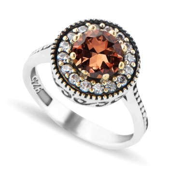 Okrągły pierścionek z zultanitem - srebro 925