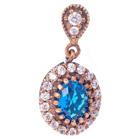 Srebrny naszyjnik z błękitnym topazem