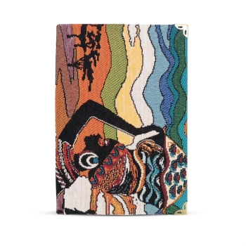 Notes gobelinowy 20 x 14 cm z afrykańskim wzorem i złotymi narożnikami
