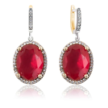 Kolczyki ze srebra z rubinem