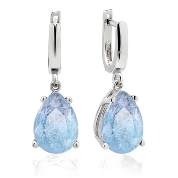 Srebrne kolczyki z niebieskim turmalinem PARAIBA