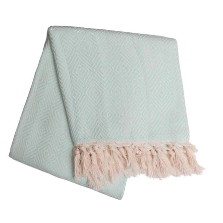 Bawełniany miękki ręcznik Peshtemal w kolorze miętowym