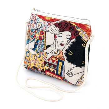 Gobelinowa torebka crossbody z artystycznym wzorem