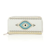 Portfel damski tkane Oko proroka, biały, duży, na karty
