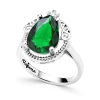 Pierścionek srebrny ze szmaragdem Sułtanki Halime