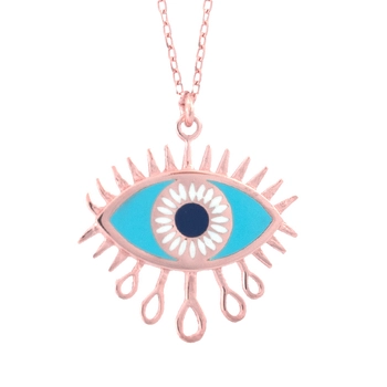 Pozłacany naszyjnik turkusowe oko proroka