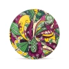 Okrągłe kieszonkowe lusterko w abstrakcyjne roślinne wzory - Roślinna pieczęć haremu