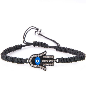 Bransoletka sznurek z motywem hamsy